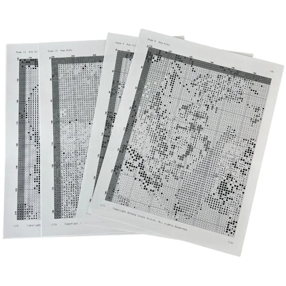 Artecy Cross Stitch Pattern Ran Kiku Adapted From Artwork by Haruyo Morita Asian